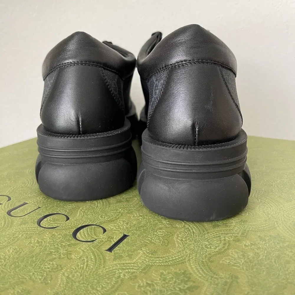 Gucci 674367 Men's Black Maxi‎ GG Supreme Lace-up Shoe, Gucci sz. 7
